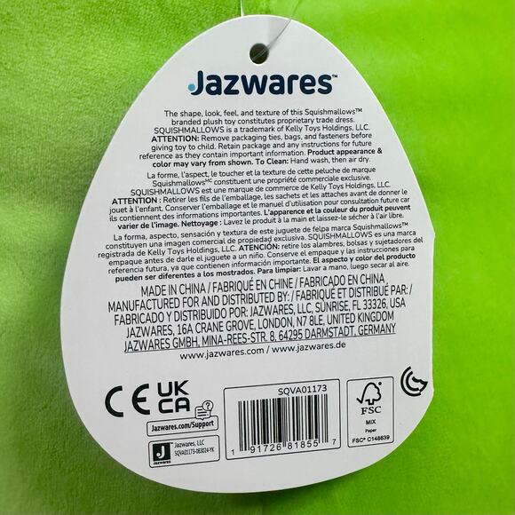 RARE Squishmallow 16" Fitzy the Goblin Valentines 2025 NWT Fuzzy Heart Plush Toy - Picture 5 of 8